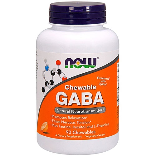 NOW Chewable GABA Natural Orange -- 90 жевательных таблеток NOW Foods