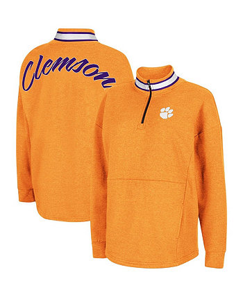 Женская флисовая куртка Orange Clemson Tigers Alice 2-Hit с молнией на четверть оранжевого цвета Colosseum