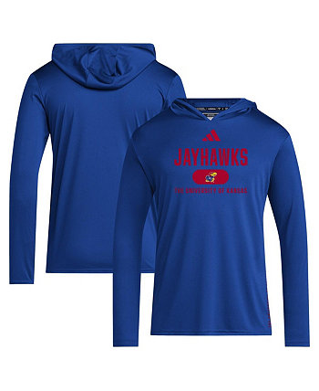 Мужская Джерси Adidas Kansas Jayhawks 2024 Sideline с капюшоном и длинным рукавом Adidas