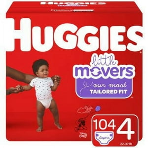 Huggies Little Movers Baby Diapers, Size 4, 104 Ct, Giant Pack Huggies