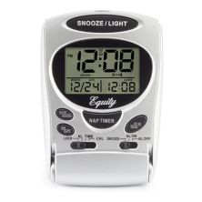 La Crosse Technology Equity 31300 Silver Складной дорожный будильник с ЖК-дисплеем, таймером сна и подсветкой La Crosse Technology
