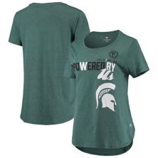 Women's Colosseum Heathered Green Michigan State Spartans PoWered By Title IX T-Shirt Colosseum
