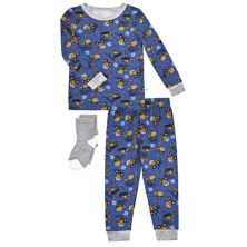 Sleep On It Toddler Boys 2-piece Super Soft Jersey Snug-fit Pajama Set With Matching Socks Sleep On It