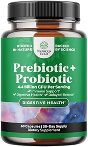 Prebiotics and Probiotics Gut Health Supplement - Super Potent Digestive Health Acidophilus Probiotic Capsules with Men and Womens Probiotics and Prebiotics for Colon Digestive Support and Immunity Natures Craft