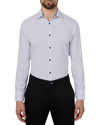 Men's Slim-Fit Performance Stretch Cooling Comfort Dot-Print Dress Shirt, Created for Macy's CONSTRUCT