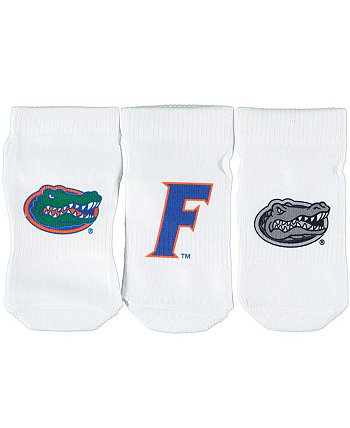 Newborn and Infant Boys and Girls White Florida Gators Three-Pack Booties Strideline
