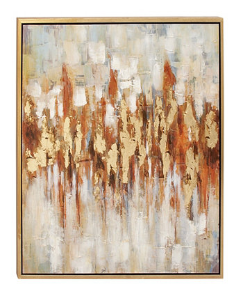 Настенное искусство на холсте с абстрактной рамкой и золотистой рамкой, 39 x 2 x 39 дюймов Rosemary Lane