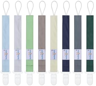 Babygoal Pacifier Clips 8 Pack, Pacifier Holder Clips for Baby Boys and Girls Fits for Most Pacifier, Binkie Styles & Baby Teethers & Toys and Gift-Neutral Color 8PS44 Babygoal