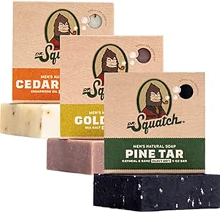 Dr. Squatch All Natural Bar Soap for Men, 3 Bar Variety Pack, Pine Tar, Cedar Citrus and Alpine Sage Dr. Squatch