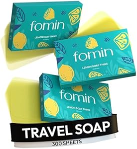 FOMIN - Antibacterial Paper Soap Sheets for Hand Washing - (100 Sheets) Lavender Portable Travel Soap Sheets, Dissolvable Camping Mini Soap, Portable Hand Soap Sheets FOMIN