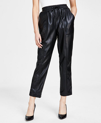 Прямые брюки из искусственной кожи до щиколотки Calvin Klein