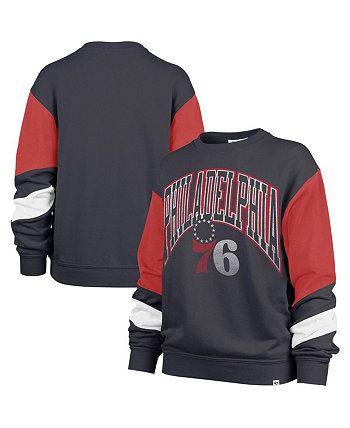 Женская серая толстовка Philadelphia 76ers 2023/24 City Edition Nova Crew '47 Brand