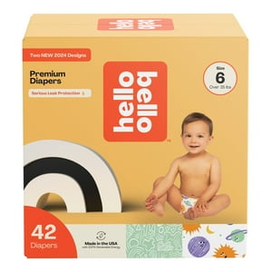 Hello Bello Premium Baby Diapers, Toddler Size 6, 42 Count (Select for More Options) Hello Bello