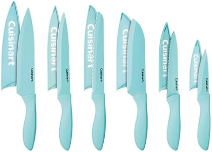 Cuisinart 12-Piece Kitchen Knife Set, Advantage Color Collection with Blade Guards, (Aqua) Cuisinart