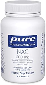 Pure Encapsulations NAC 600 mg - N-Acetyl Cysteine NAC Supplement for Lung Health & Immune Support, Liver Support & Antioxidants* - with Freeform N-Acetyl-L-Cysteine - 30 Capsules (Капсулы) Pure Encapsulations