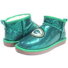 Women's Cuce  Green Green Bay Packers Sequin Ankle Boots Cuce