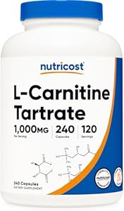 Nutricost L-Carnitine Tartrate 1000mg, 120 Capsules (Капсулы) - 500mg Per Capsule (60 Servings (Порции)) Nutricost