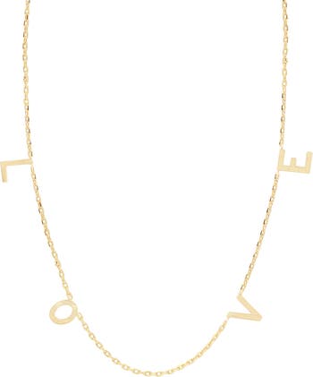10K Yellow Gold Love Necklace CANDELA JEWELRY
