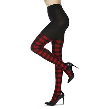 Women's Buffalo Check Sweater Tights Memoi