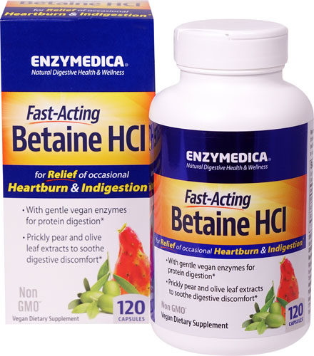 Betaine HCl - 120 капсул - Enzymedica Enzymedica