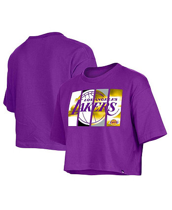 Женская фиолетовая укороченная футболка Los Angeles Lakers New Era