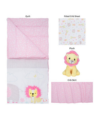 Постельное белье для детской кроватки для девочек-джунглей, набор из 4 шт. Trend Lab