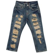 Toddler Boys 2t-4t Boys Fashion Rip And Repair Five Pocket Jeans RawX