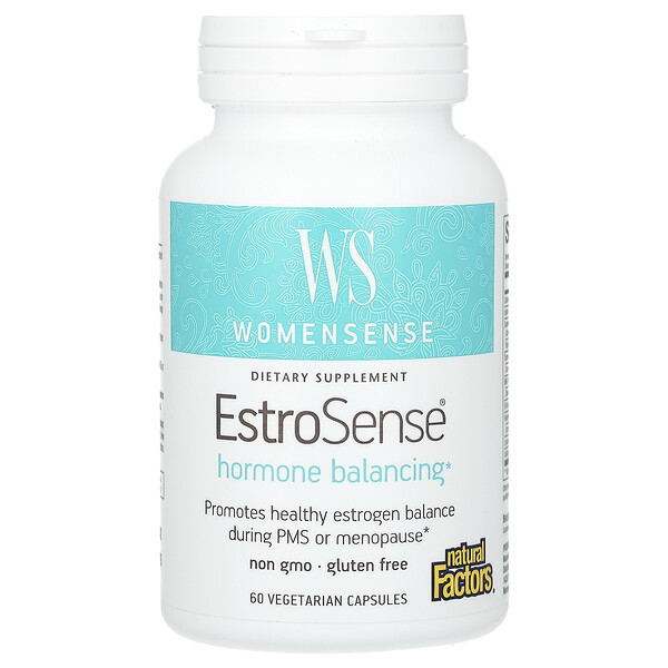 WomenSense, EstroSense, гормональный баланс, 60 вегетарианских капсул Natural Factors