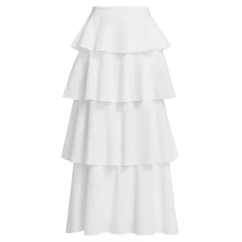 Terra Cotton Ruffled Maxi Skirt Cami