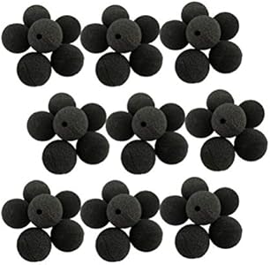 EXCEART 50pcs Sponge Clown Noses Funny Clown Cosplay Nose Stage Dress-up Prop for Halloween Christmas Carnival Comic Circus Costume Masquerade Party Supplies Black Exceart