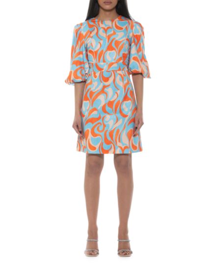 Moira Printed Fit &amp; Flare Dress ALEXIA ADMOR