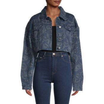 Укороченная джинсовая куртка с принтом пейсли Danielle Bernstein
