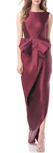 Haley Two-Tone Satin Bow Front Gown Kay Unger