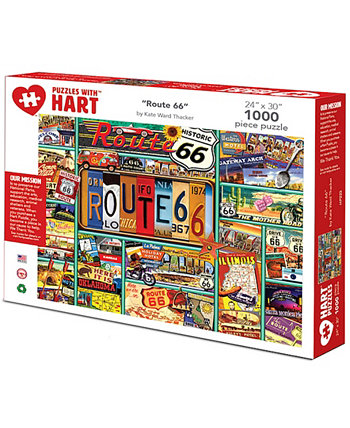 Route 66, 24" x 30" By Kate Ward Thacker Set, 1000 Pieces Hart Puzzles