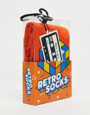 Оранжевые рождественские носки в стиле ретро-куба Orrsum Sock Company Orrsum