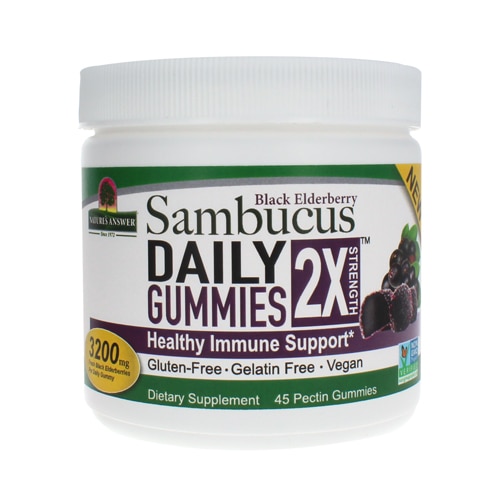 Sambucus Daily Gummies 2X Strength™ -- 45 пектиновых жевательных резинок Nature's Answer