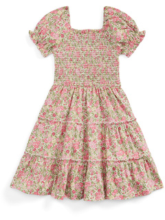 Платье из присборенного хлопка с цветочным принтом (для малышей) Polo Ralph Lauren
