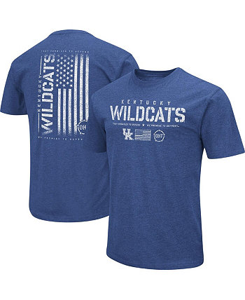 Мужская футболка Royal Distressed Kentucky Wildcats OHT в военном стиле с флагом признательности 2.0 Colosseum
