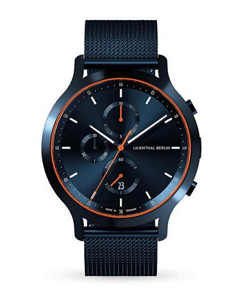 Мужские часы с сеткой из нержавеющей стали, синие, оранжевые, синие, 42 мм Lilienthal Berlin