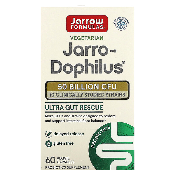 Jarro-Dophilus, 50 миллиардов КОЕ, 60 растительных капсул Jarrow Formulas