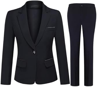 YUNCLOS Women's 2 Piece Office Lady Business Suit Set Slim Fit Blazer Pant YUNCLOS