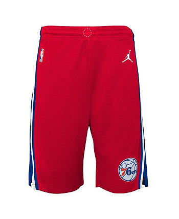 Фирменные красные шорты Philadelphia 76ers для мальчиков и девочек молодежного стиля Swingman Performance Shorts Jordan