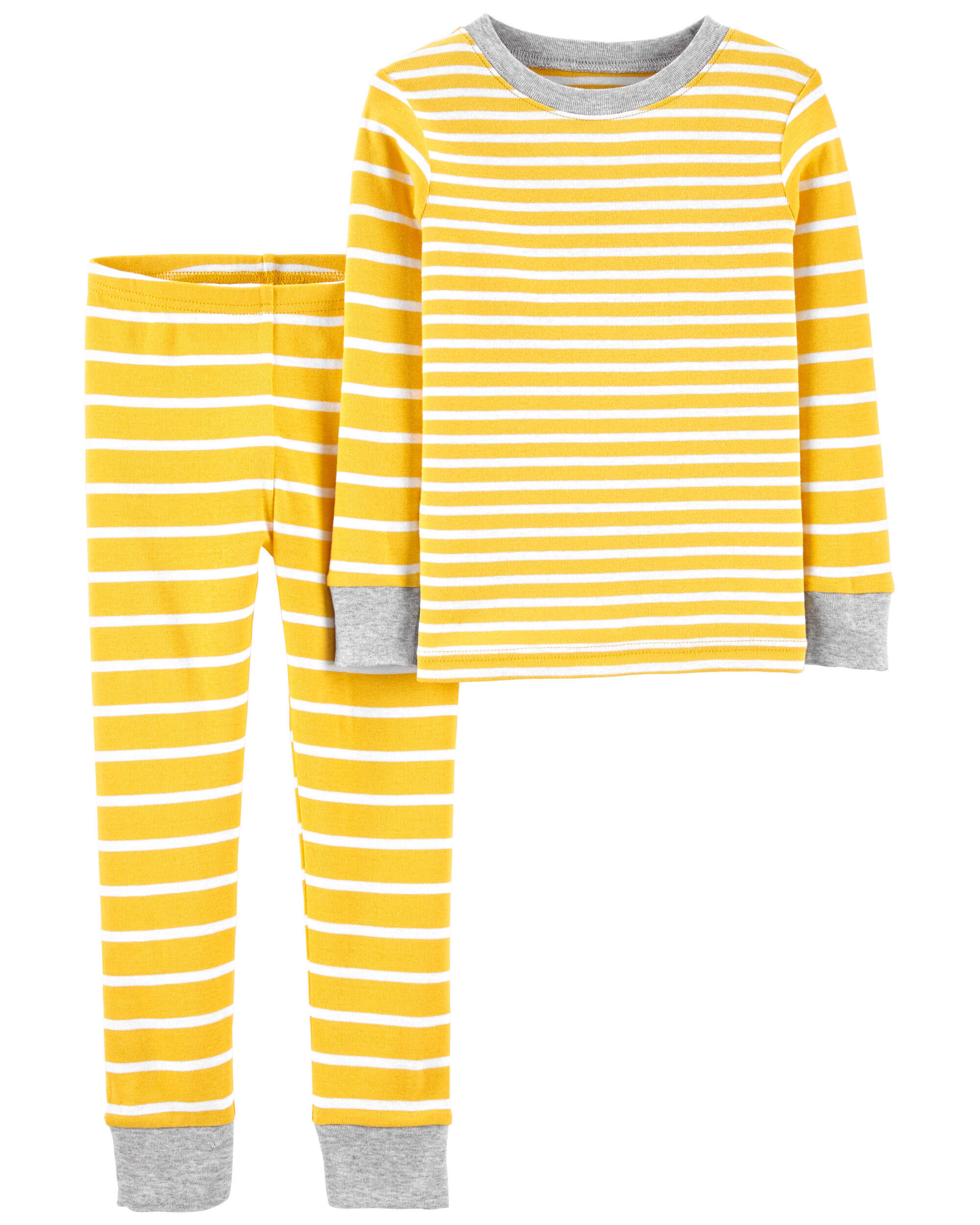 Двухкомпонентная плотно прилегающая хлопковая пижама в полоску для малышей Carter's