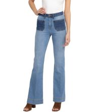 Women's PTCL Two-Tone High-Waisted Flared Jeans PTCL