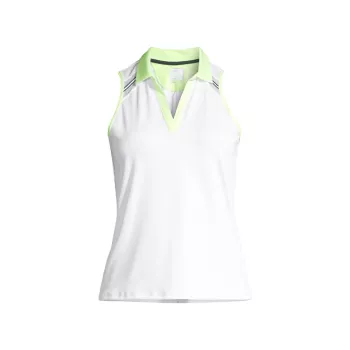 Electric Toile Sleeveless Polo Shirt Lucky in Love
