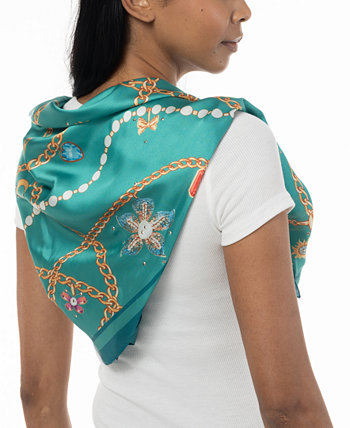 Женский квадратный шарф с украшением и принтом Giani Bernini
