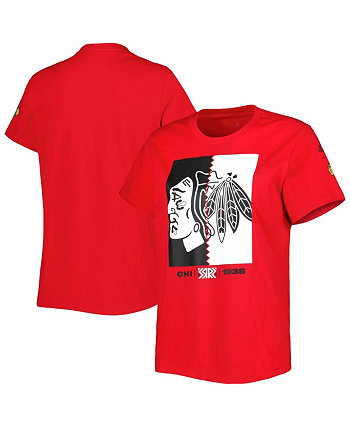 Красная женская футболка Chicago Blackhawks Reverse Retro Fresh Adidas