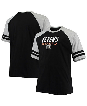 Мужская черная футболка Philadelphia Flyers Big and Tall с регланами Profile
