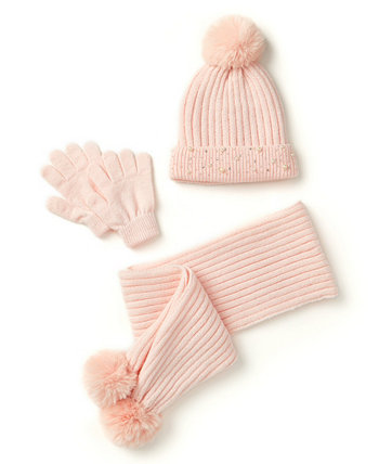Украшенная шляпа-манжета, перчатки и шарф для больших девочек Rainbow Sugar, набор из 3 предметов InMocean
