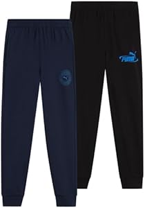 PUMA Boys' Sweatpants - 2 Pack French Terry Performance Active Jogger Pants - Boys Athletic Pants (S-XL) PUMA